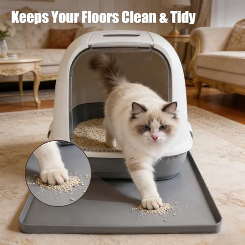 Silicone Cat Litter Mat 24x20 in Waterproof Litter Box Mat Leak-Proof Thick - Image 2