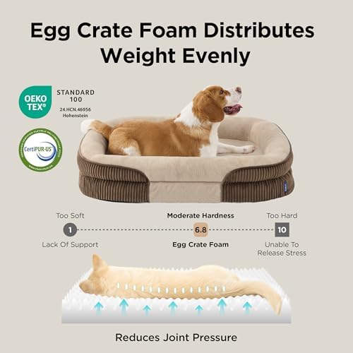 Bedsure XLPro 360°Oval Bolster Orthopedic Dog Beds Large Sized Dog - Image 4