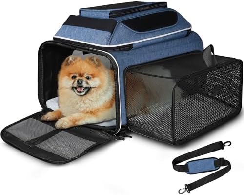 Petskd Top and Side Expandable Small Pet Carrier Airline Approved by Petskd