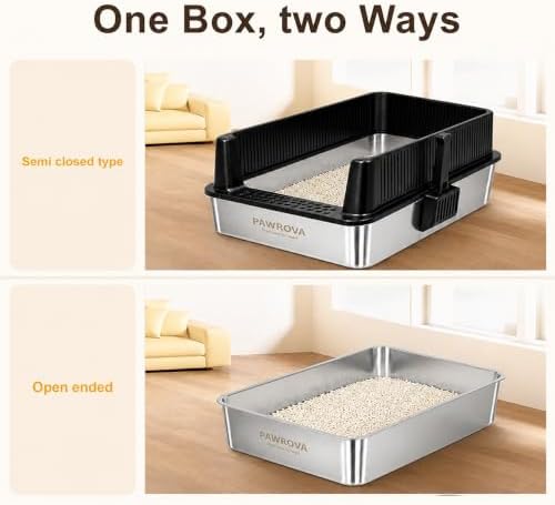 304 Stainless Steel Litter Box, XL Open Top - Image 7