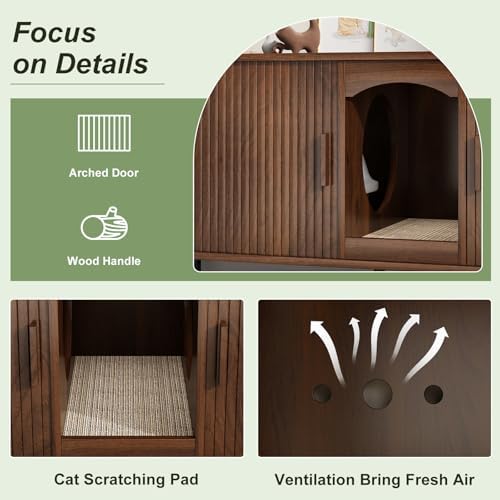 Double Cat Litter Box Enclosure Furniture - Image 3
