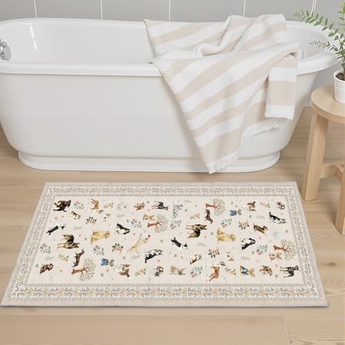 24x17 Inch Door Mat Indoor Entrance, Dog Rug Non Slip Beige - Image 6