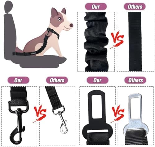 COOYOO Dog Seat Belt, Retractable Dog Car Harness Seat Belt - Image 6