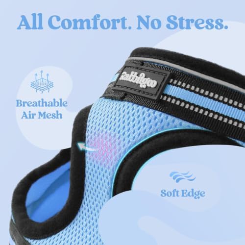 rabbitgoo Cat Harness and Leash Set, Step-in Soft Vest, Light Blue - Image 7