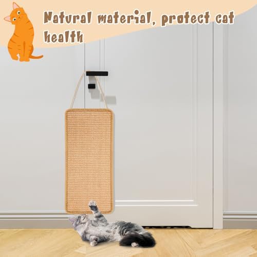 Dansydaisy 2 Pack Sisal Door Cat Scratching Mat Double Use Hanging Scratcher - Image 6