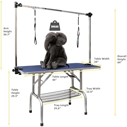 ROOMTEC 46" Dog Grooming Table, Foldable Home Pet Bathing Station - Image 2