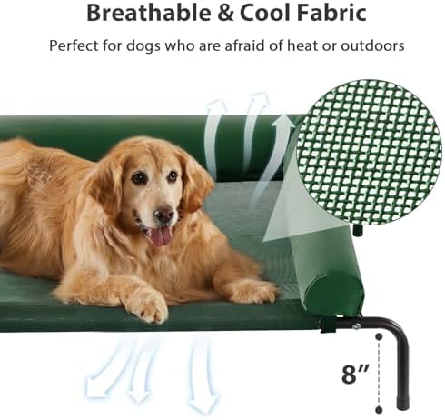 RRPETHOME Elevated Cooling Dog Cot Bed, Large Raised Outdoor Dog Bed - Image 3