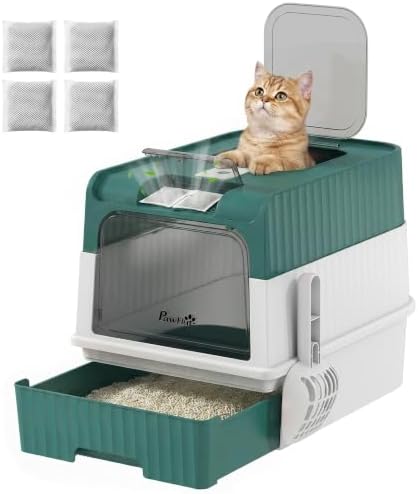PawHut Cat Litter Box with Lid, Pull-Out Drawer Tray by PawHut