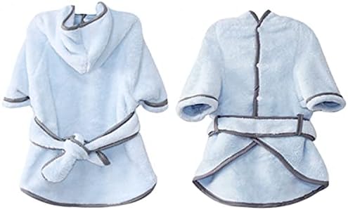 Dog Bathrobe, Microfiber Fast Drying Absorbent Hooded Bath Towel White - Image 6
