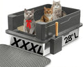 XXXL Stainless Steel Cat Litter Box – Extra Large 28" L x 20" W by Lites