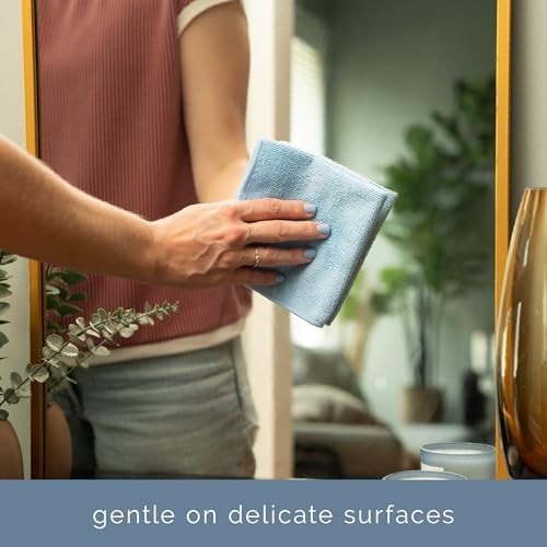 S&T INC. Microfiber Cleaning Cloth, 100 Pack, 11.5" x 11.5", Light Blue - Image 3