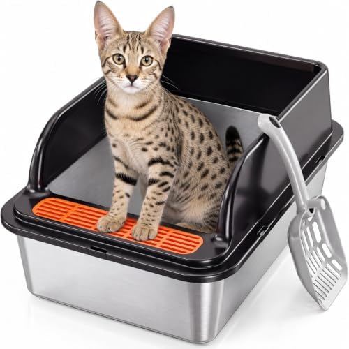 Jotesnew Stainless Steel Cat Litter Box by 2PackXLStainlessSteelCat