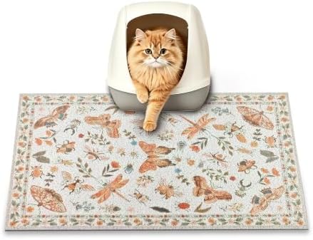 Cat Litter Mat, Traps 100% Cat Litter, Non-Slip Litter Box Trapping Mat by PPETPetSupplies