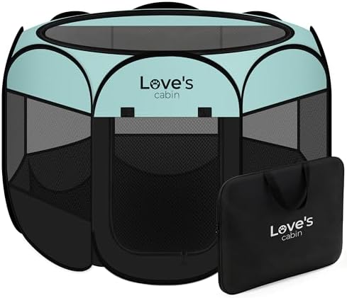 Love's cabin Pet Puppy Dog Playpen, Small Dog Tent Crates Cage Indoor/Outdoor by Lovescabin