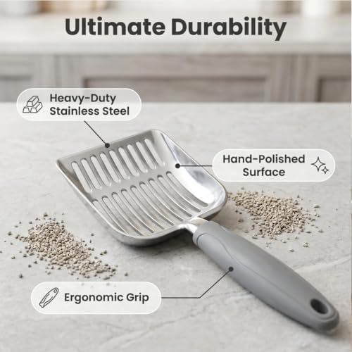 4-in-1 Cat Litter Scoop with Holder, Cat Litter Box Organizer Cleanup Kit - Image 3