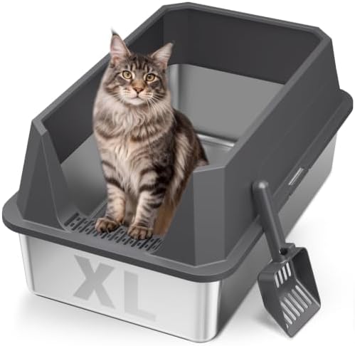 Stainless Steel Litter Box by Tevila