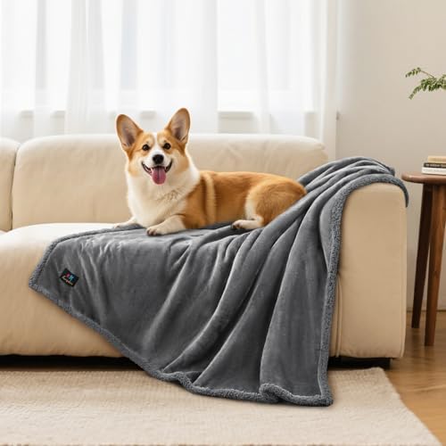 Luciphia Waterproof Bed Blanket Washable, Soft Sherpa Fleece Puppy Reversible - Image 5