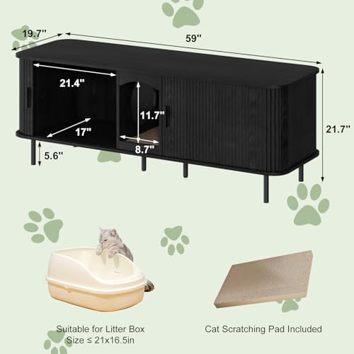 Double Cat Litter Box Enclosure Furniture - Image 7