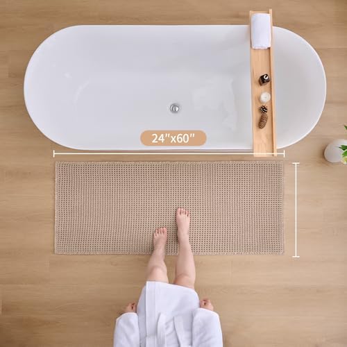 ILANGO Upgraded Waffle Bath Rug 24x60, Super Absorbent Non Slip Bath Mat - Image 2