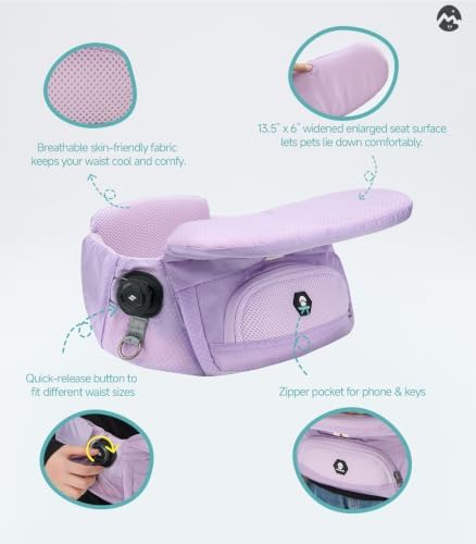 Foldable Waist Seat for Pet, Hands-Free Pet Carrier for Cats & Small Dogs - Image 4