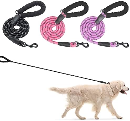BEAUTYZOO Dog Leash for Large Dogs, 6FT Heavy Duty Rope Leash Bulk, 3 Pack by BEAUTYZOO
