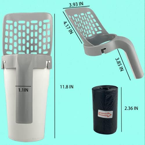 Cat Litter Scoop with Holder, 2 in 1 Cat Scoop, 215 Garbage Bags - Image 2