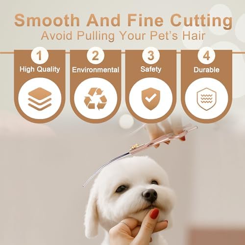 Professional Dog Grooming Scissors Rose Gold 440C Stainless Steel Straight - Image 6