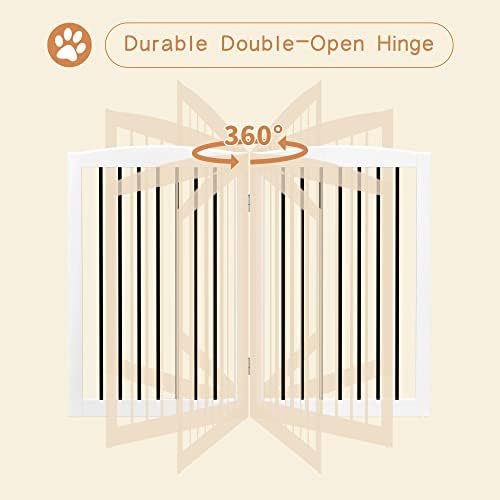 PUPETPO Freestanding Pet Gate for Dogs, Indoor Wooden Dog Gate for House - Image 5