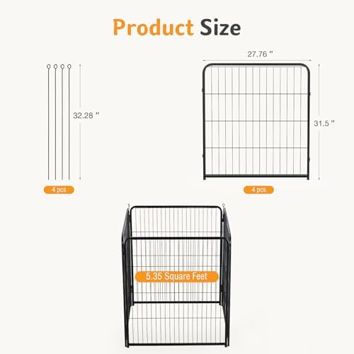 NEWBULIG Dog Playpen Indoor 32 Inch 4 Panels, Metal Outdoor Dog Fence Pen - Image 6