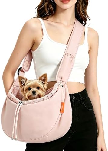 Pet Sling Carrier for Small Dogs & Cats up to 15 lbs, Puppy Carrier Purse by NALIYOUHU