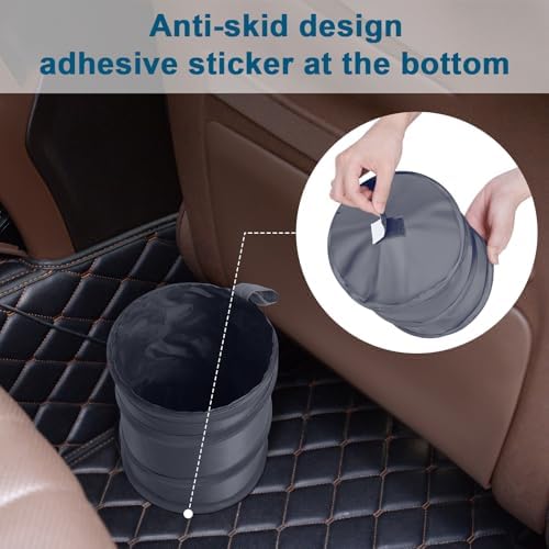 Car Trash Can, 2 Packs Mini Car Garbage Can, Collapsible Trash Bin - Image 4