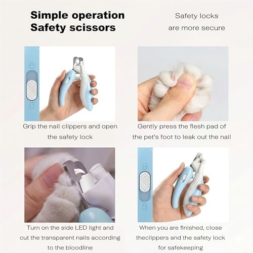 Dog & Cat Nail Clippers with LED Light, Illuminates Nails Helps See Quick - Image 6
