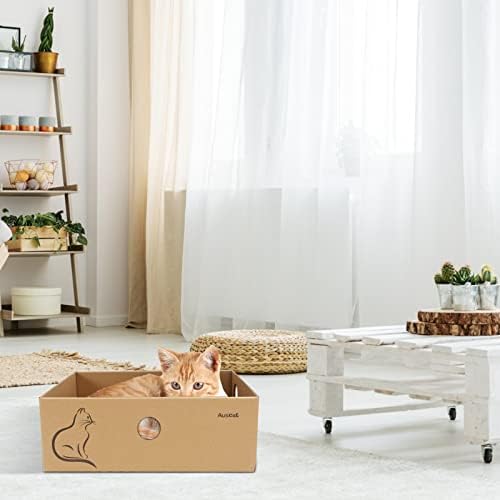 AUSCAT Cat Cardboard Scratcher, 14.8" L x 10.8" W x 5.2" H. - Image 6