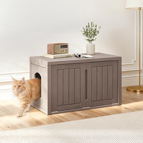 PatioZen Hidden Cat Litter Box, Cat Litter Box Enclosure Furniture - Image 2