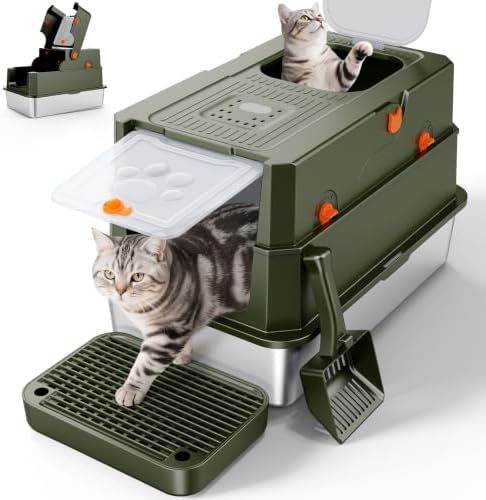 FURTIME Stainless Steel Litter Box by FURTIME