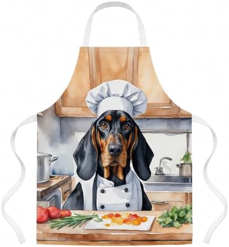 Caroline's Treasures Black and Tan Coonhound The Chef Apron Cooking Kitchen by CarolinesTreasures