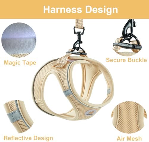 Hipubby Dog Harness and Leash Set, No Pull Soft Mesh Puppy Harness - Image 3