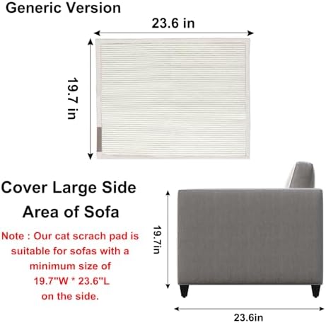 Cat Scratch Sofa Protector, 23.6" L*19.7" W Cat Scratch Furniture Protector Pad - Image 3