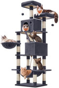 Feandrea Cat Tree, 81.1-Inch Large Cat Tower, Smoky Gray by FeandreabySONGMICSHOME