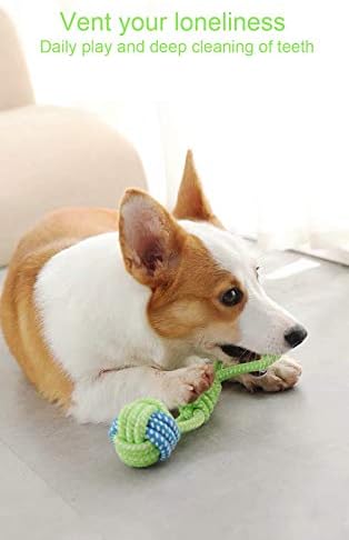 Sunglow Dog Toy Interactive Chewing Rope Ball Toys Natural Cotton Washable - Image 7