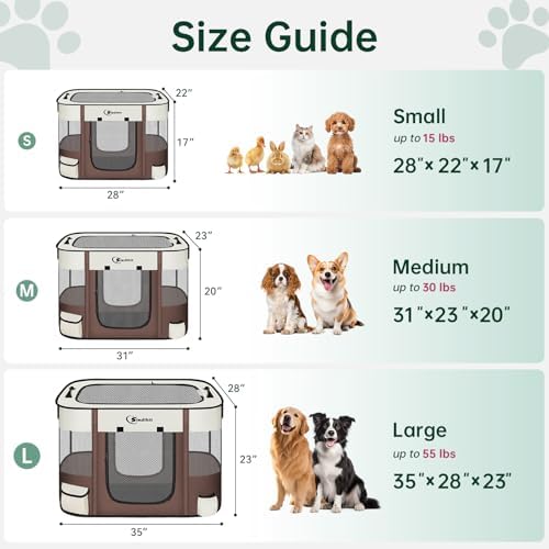 Siedihit 35" Dog Playpen, Cat Puppy Pen, Pet Portable Crate Indoor Outdoor - Image 2