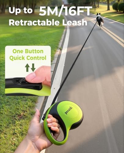 Retractable Dog Leash with Light, 16.4 ft Retractable Pet Leash with Anti-Slip - Image 3