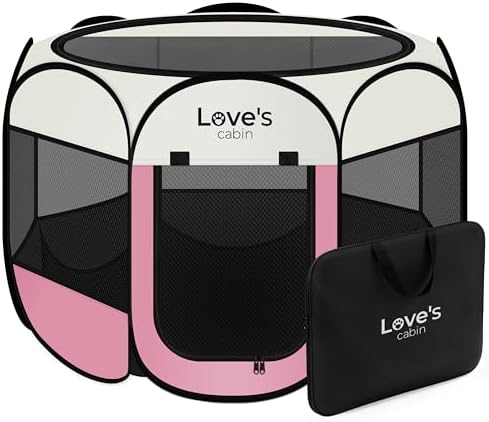 Love's cabin Pet Puppy Dog Playpen, Large Dog Tent Crates Cage Indoor/Outdoor by Lovescabin