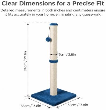 Dimaka 29" Tall Cat Scratching Post, Claw Scratcher - Image 2