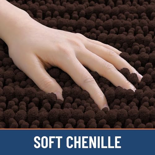 Smiry Bathroom Rugs 24X16, Extra Soft Rubber Backing Chenille Bath Mats - Image 4