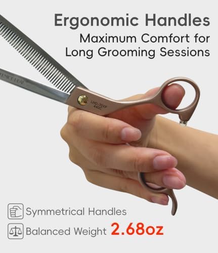 Professional Thinning Scissors for Dog Cat 7'' Pet Grooming Scissors 440C - Image 6