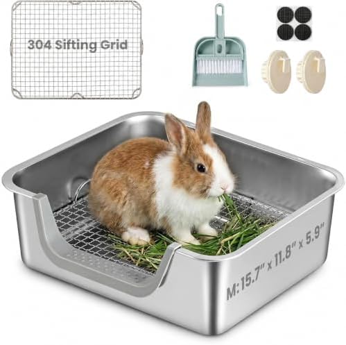 Rabbit Litter Box, Extra Large Bunny Litter Box by TIUUBT