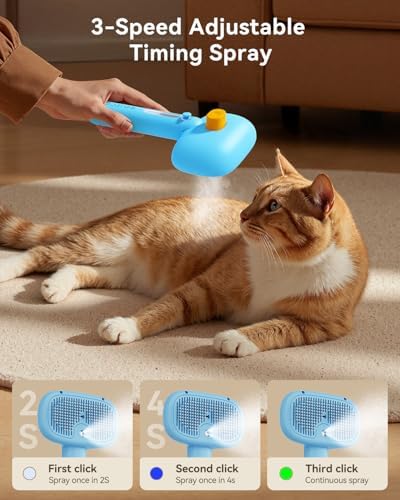 ROJECO 3-in-1 Pet Steam Brush, Spray Hair Removal Detangling Comb - Image 3