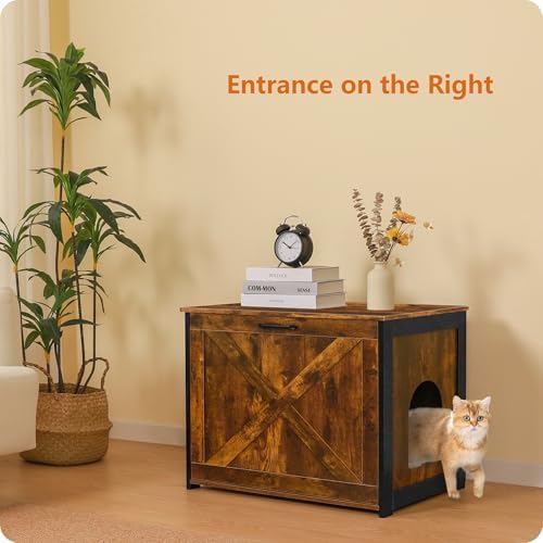 Dwanton Cat Litter Box Enclosure, Hidden Litter Box Furniture, 27.6 Inches - Image 2