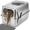 Enclosed Stainless Steel Litter Box by PTLOM